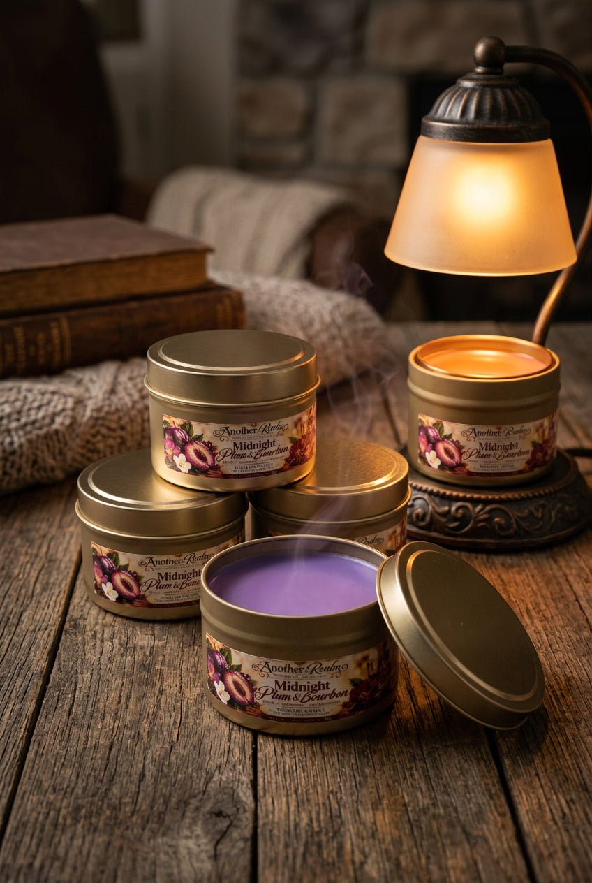 Midnight Plum & Bourbon Wickless Candle
