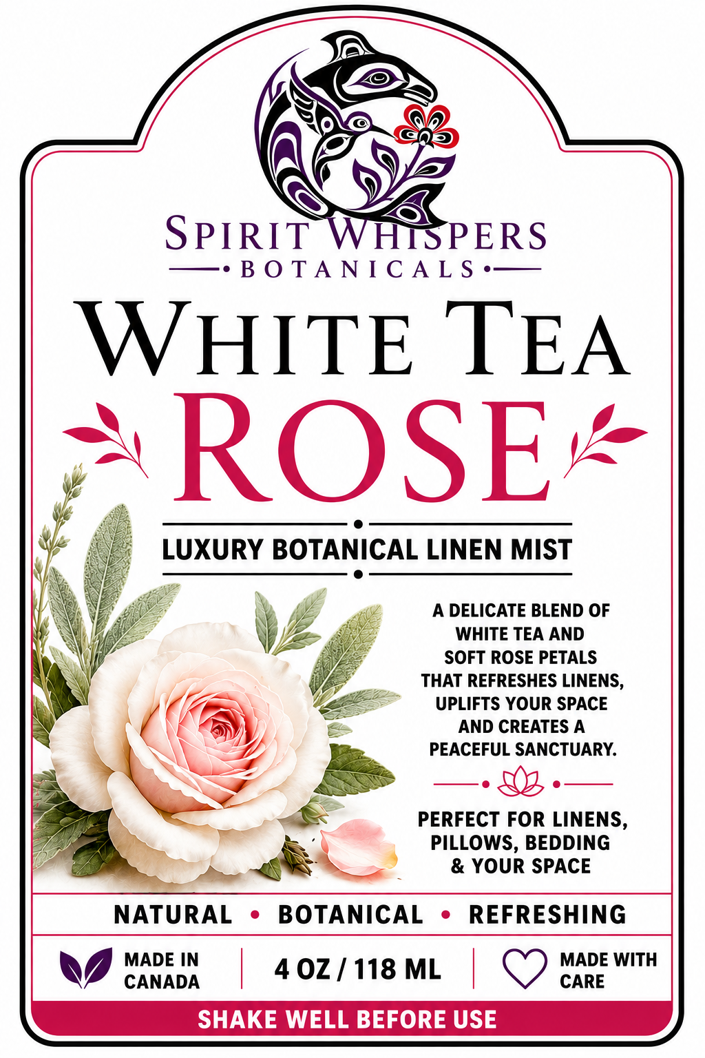 White Tea Rose Linen Spray