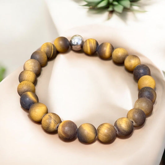 8mm Matte Tigers Eye Bracelet