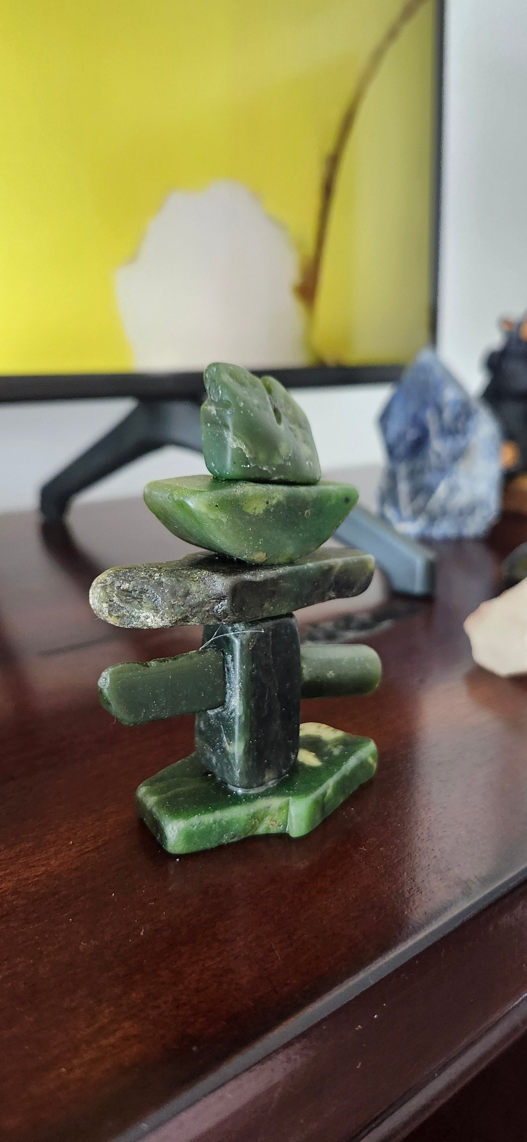 B.C. Nephrite Jade Inukshuk Art Piece