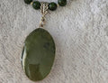Canadian Nephrite Jade Bead Necklace & Pendant