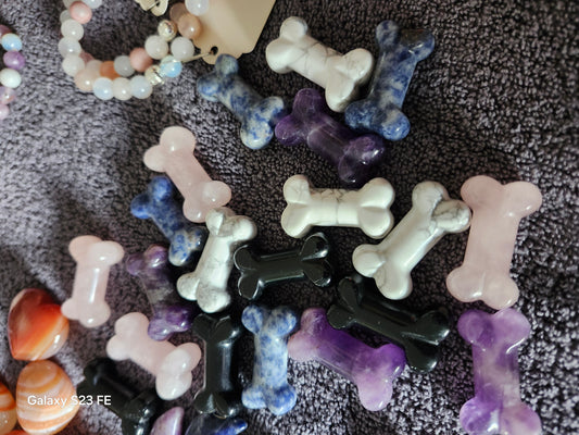 Amethyst & Obsidian Dog Bones