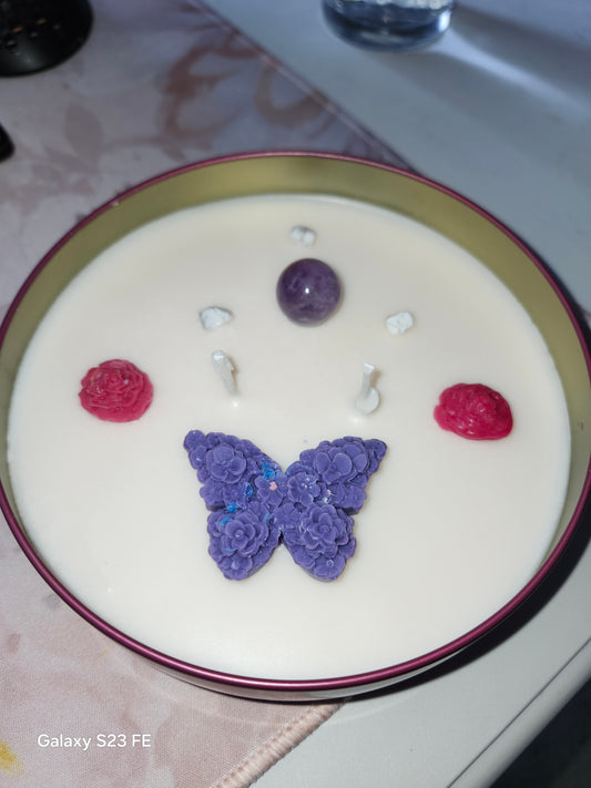 Amethyst Butterfly Candle