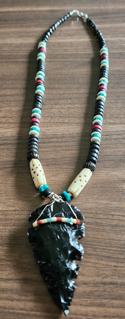 Black Obsidian Arrowhead Necklace