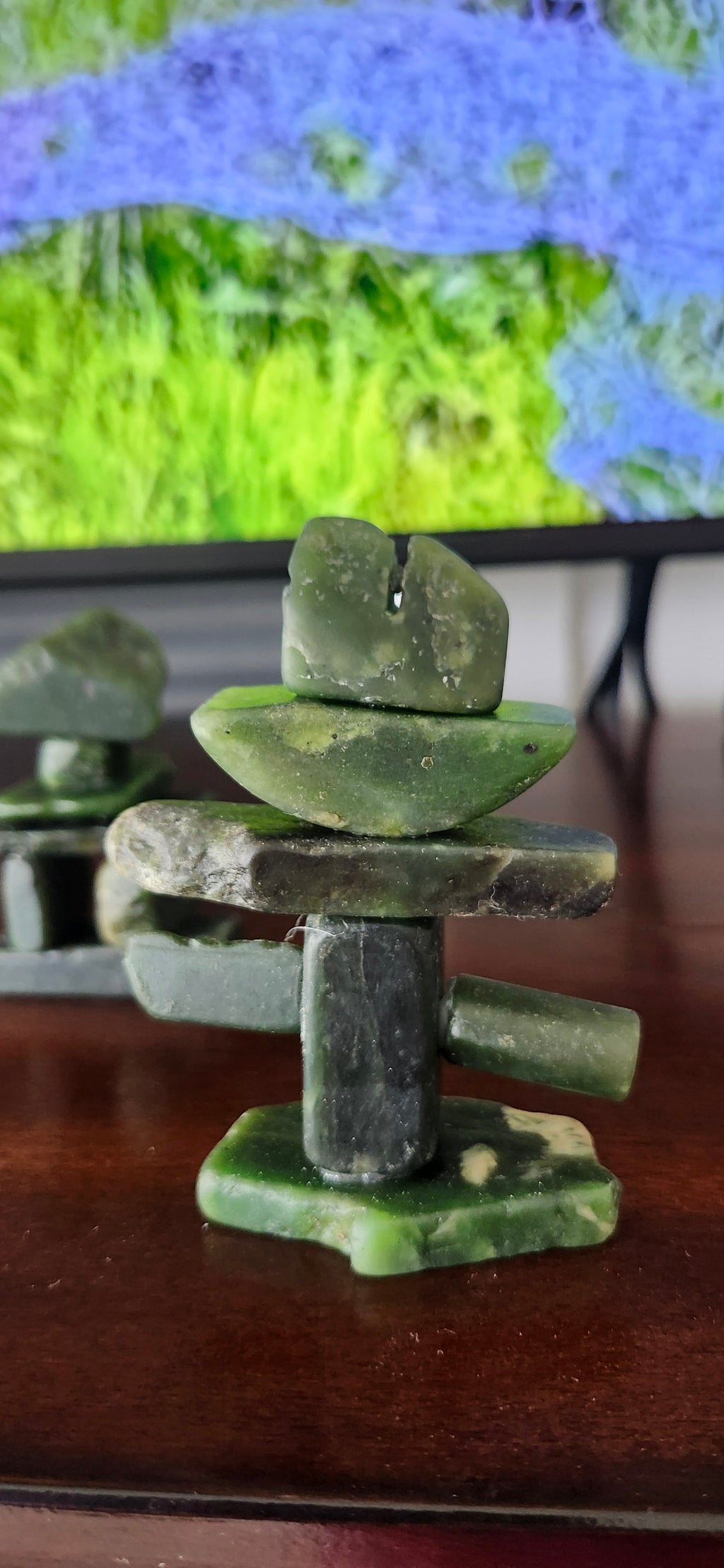 B.C. Nephrite Jade Inukshuk Art Piece