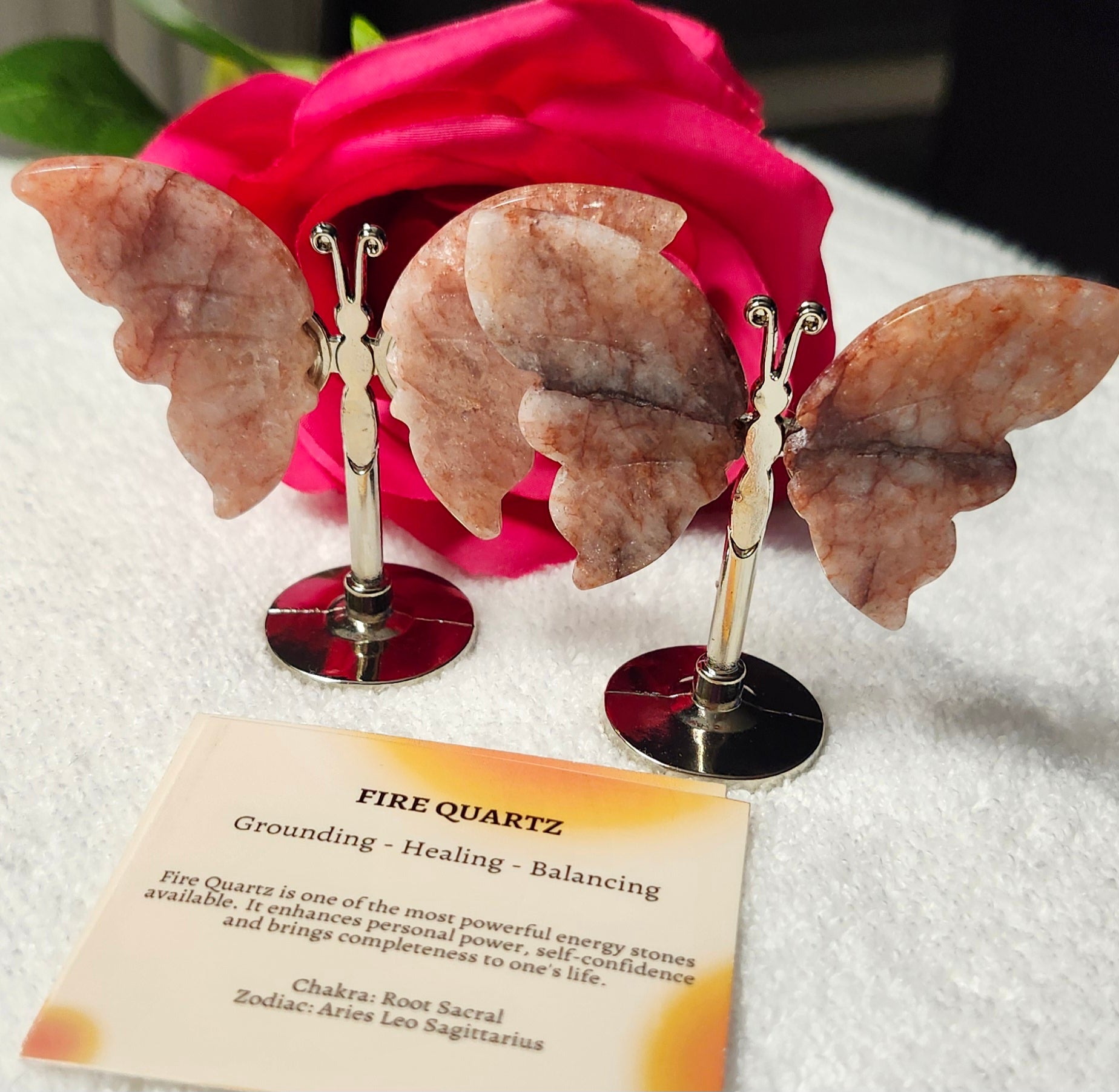 Fire Quartz Butterfly Wings Crystal