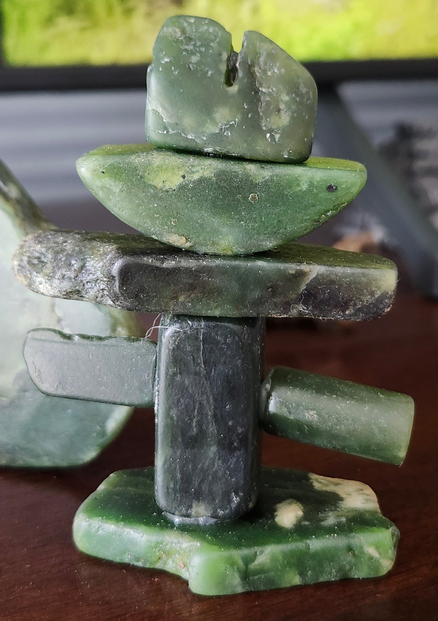 B.C. Nephrite Jade Inukshuk Art Piece