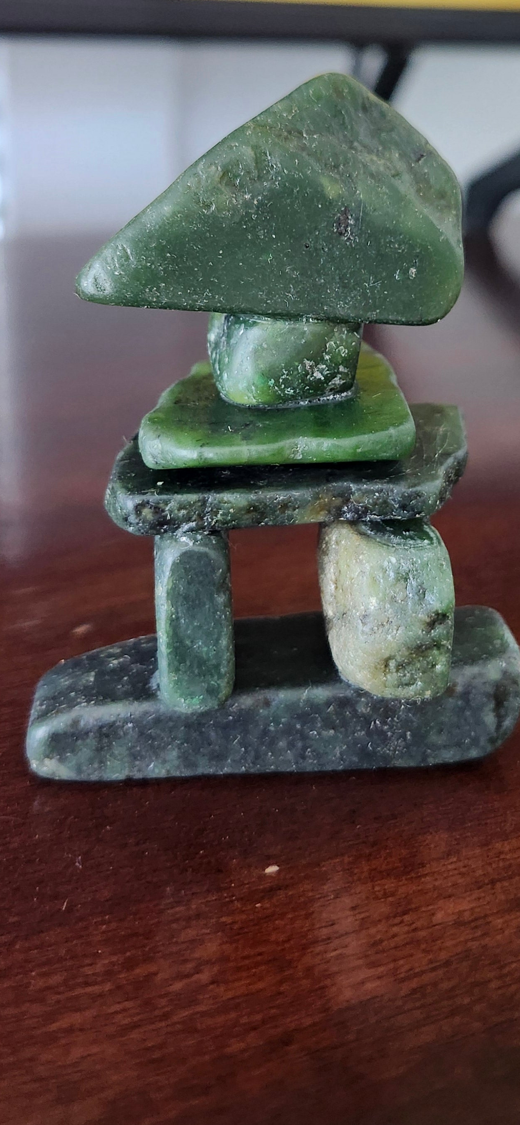 B.C. Nephrite Jade Inukshuk Art Piece