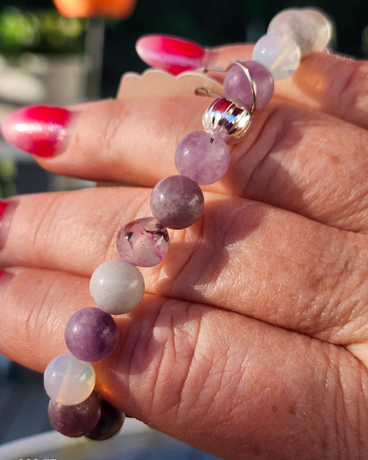 Mixed Stone Bracelet Purples